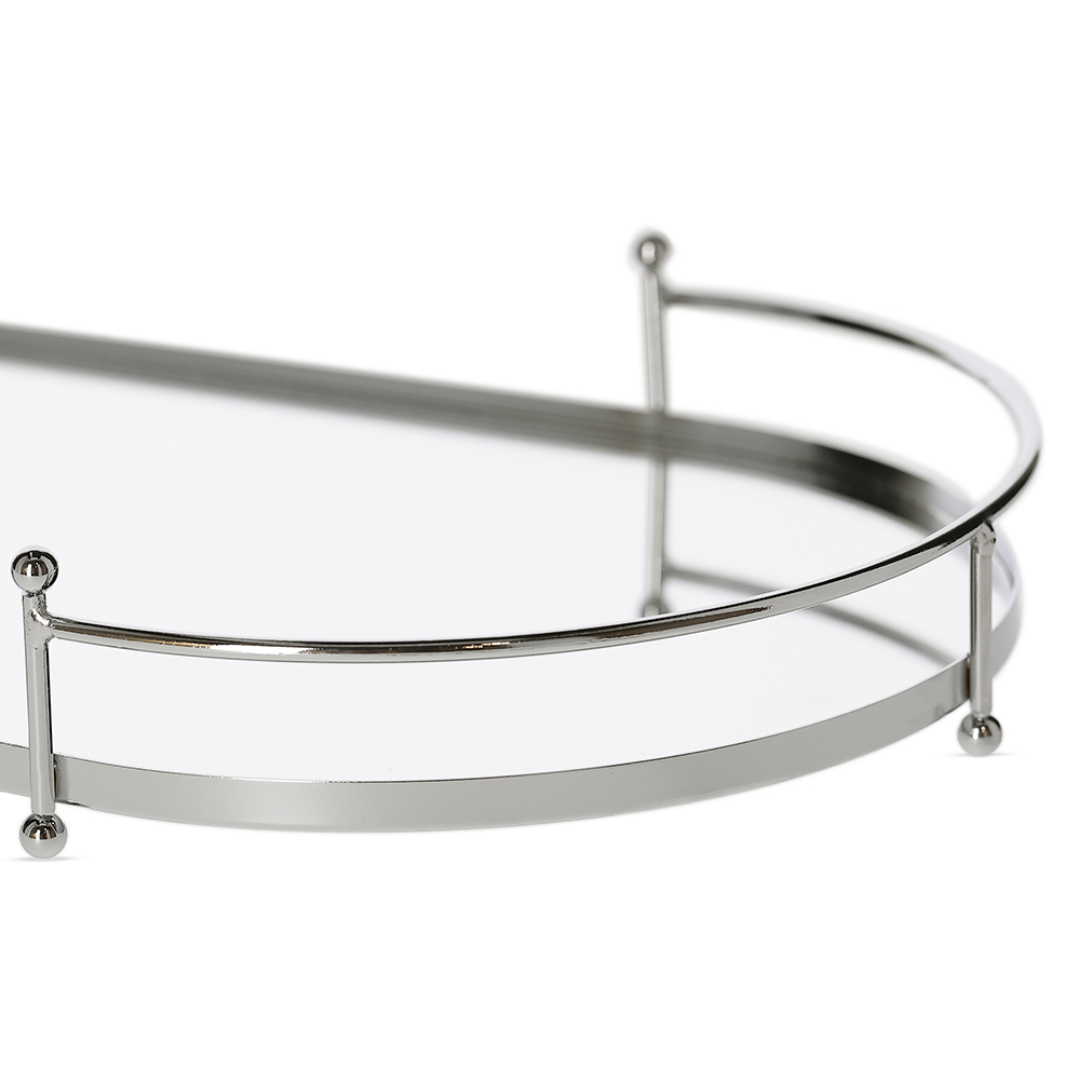 Bandeja Oval em Metal Espelhada 41cm