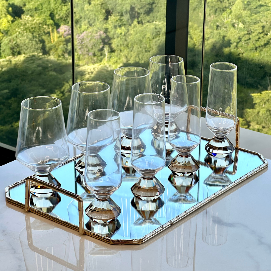Taça de Vidro para Vinho Tinto Diamante Âmbar