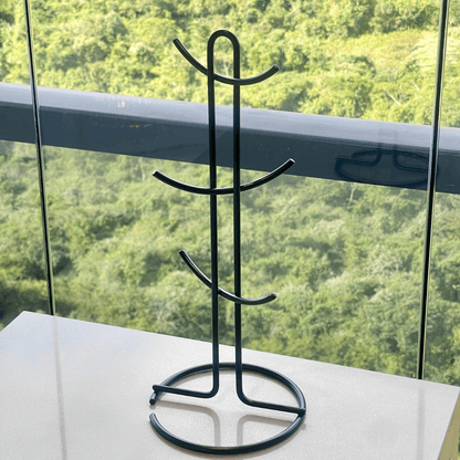 Suporte para Xícaras e Canecas em Aço Preto 15,2cm