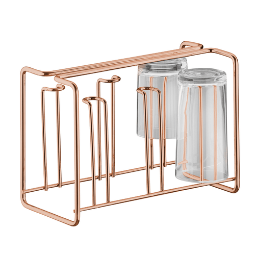 Suporte Organizador Para 6 Copos Rose Gold