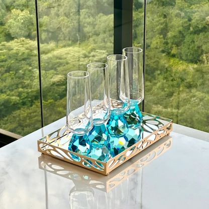 Taça para Champanhe com Base Diamante Azul 250ml