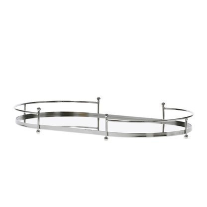Bandeja Oval em Metal Espelhada 41cm