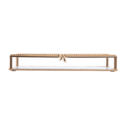 Bandeja Mirage em Metal Espelhada Dourada 24cm