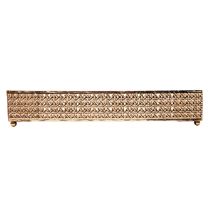 Bandeja de Metal Versalhes com Espelho Dourado 32cm