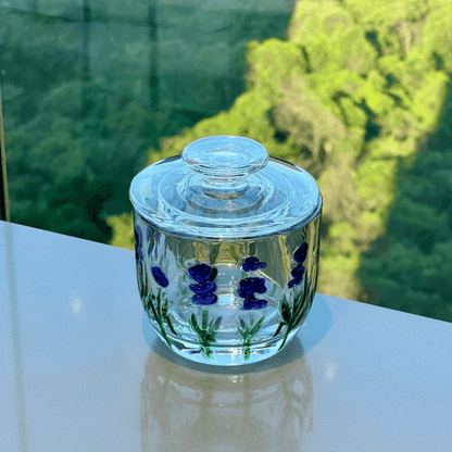 Manteigueira Francesa de Cristal Lavanda 9,5cm
