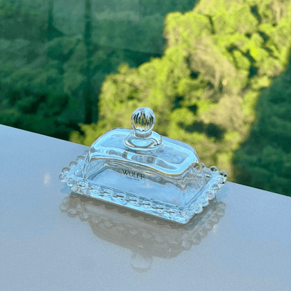 Manteigueira Cristal Pearl Bolinha - 11 cm