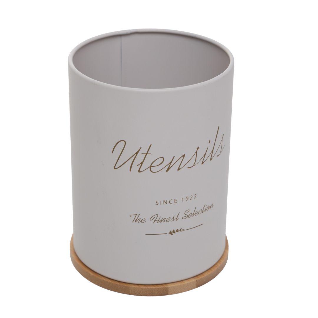 Porta Utensilios de Metal Olina Off White 13cm