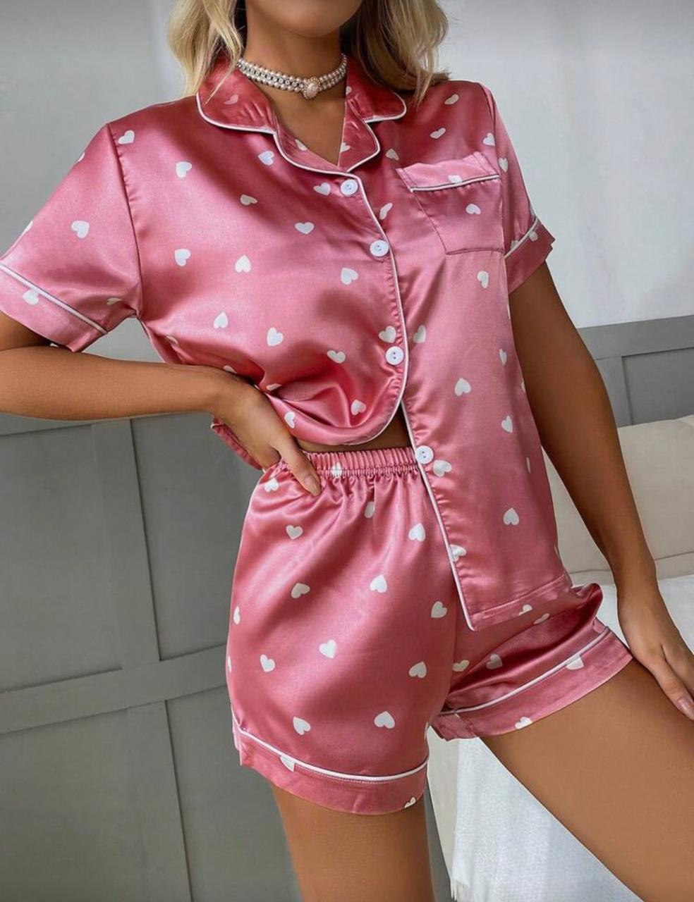 Conjunto Pijama Cetim Curto