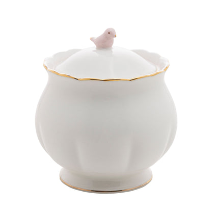 Açucareiro em Porcelana Birds Branco 300ml