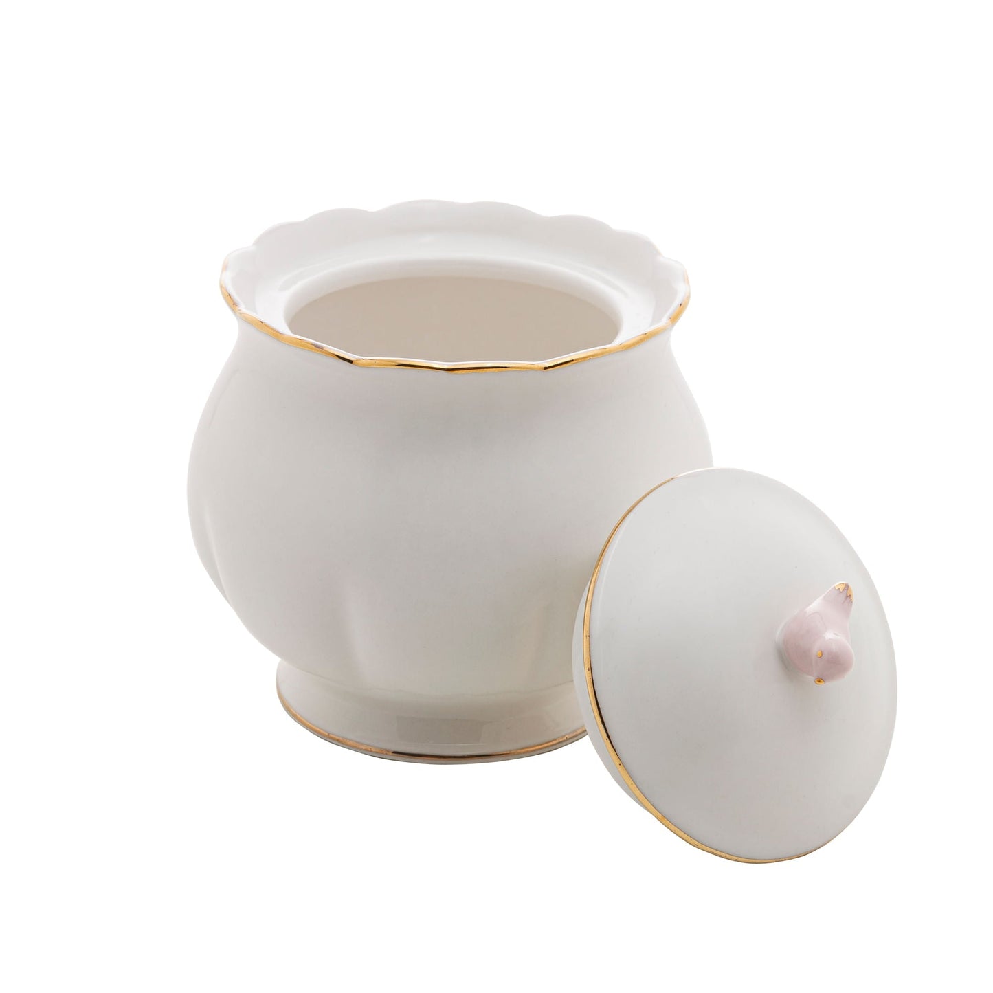 Açucareiro em Porcelana Birds Branco 300ml