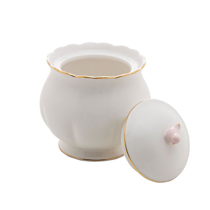 Açucareiro em Porcelana Birds Branco 300ml