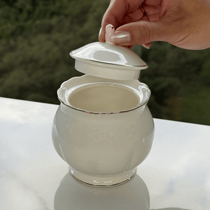Açucareiro em Porcelana Birds Branco 300ml