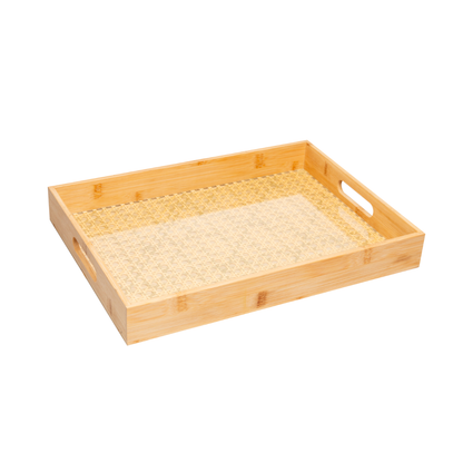 Bandeja de Bambu com Fundo Trelica 39cm