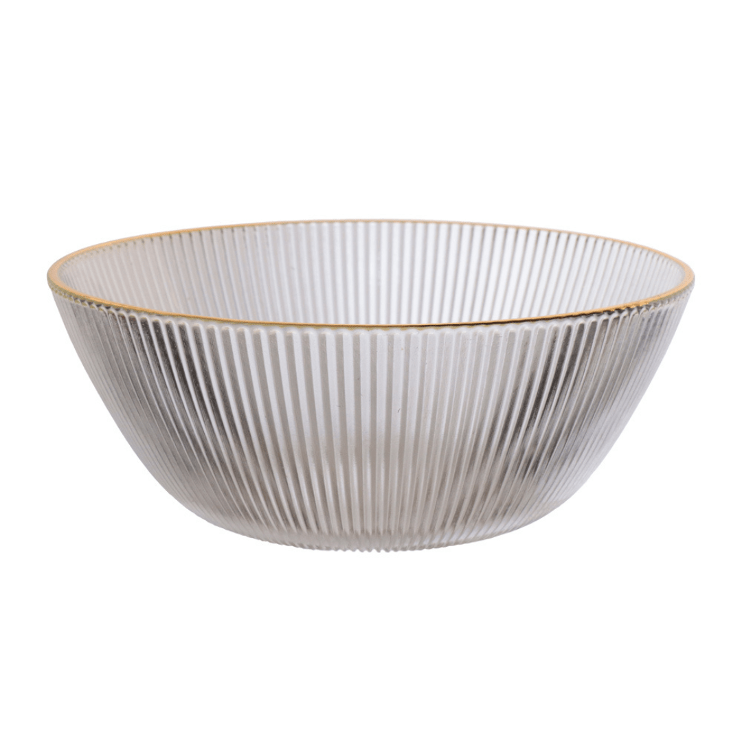 Bowl de Vidro Graffiato com Borda Dourada 2L