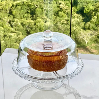 Boleira 6 em 1 Prato para Bolo Petisqueira Cristal Coração 25,5cm