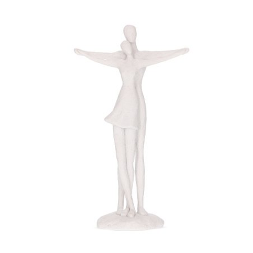 Escultura Casal em Polirresina Branca 30,5cm