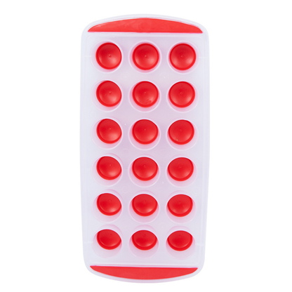 Forma para 18 Cubos de Gelo Redondo Vermelho