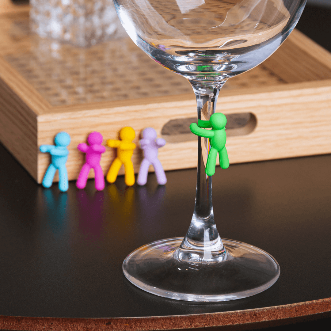 Jogo 6 Marcadores para Taças Bonecos Sortidos Silicone