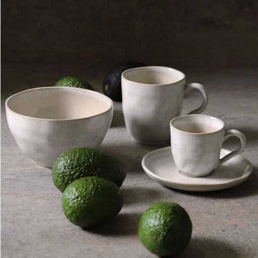 Jogo 6 Xícaras de Café com Píres Bio Latte Off White 120ml