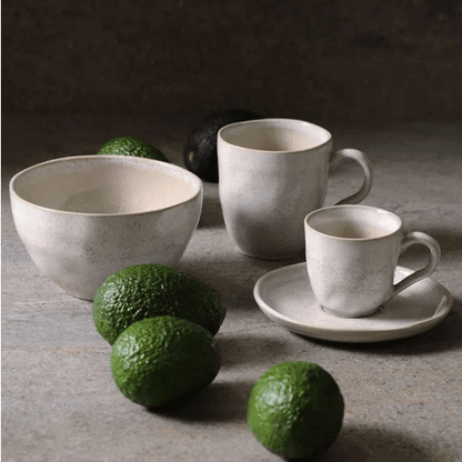 Jogo 6 Xícaras de Café com Píres Bio Latte Off White 120ml