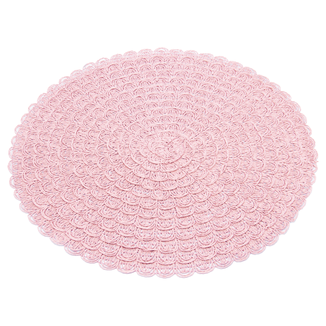 Jogo Americano Redondo Pétala Rosa 38cm