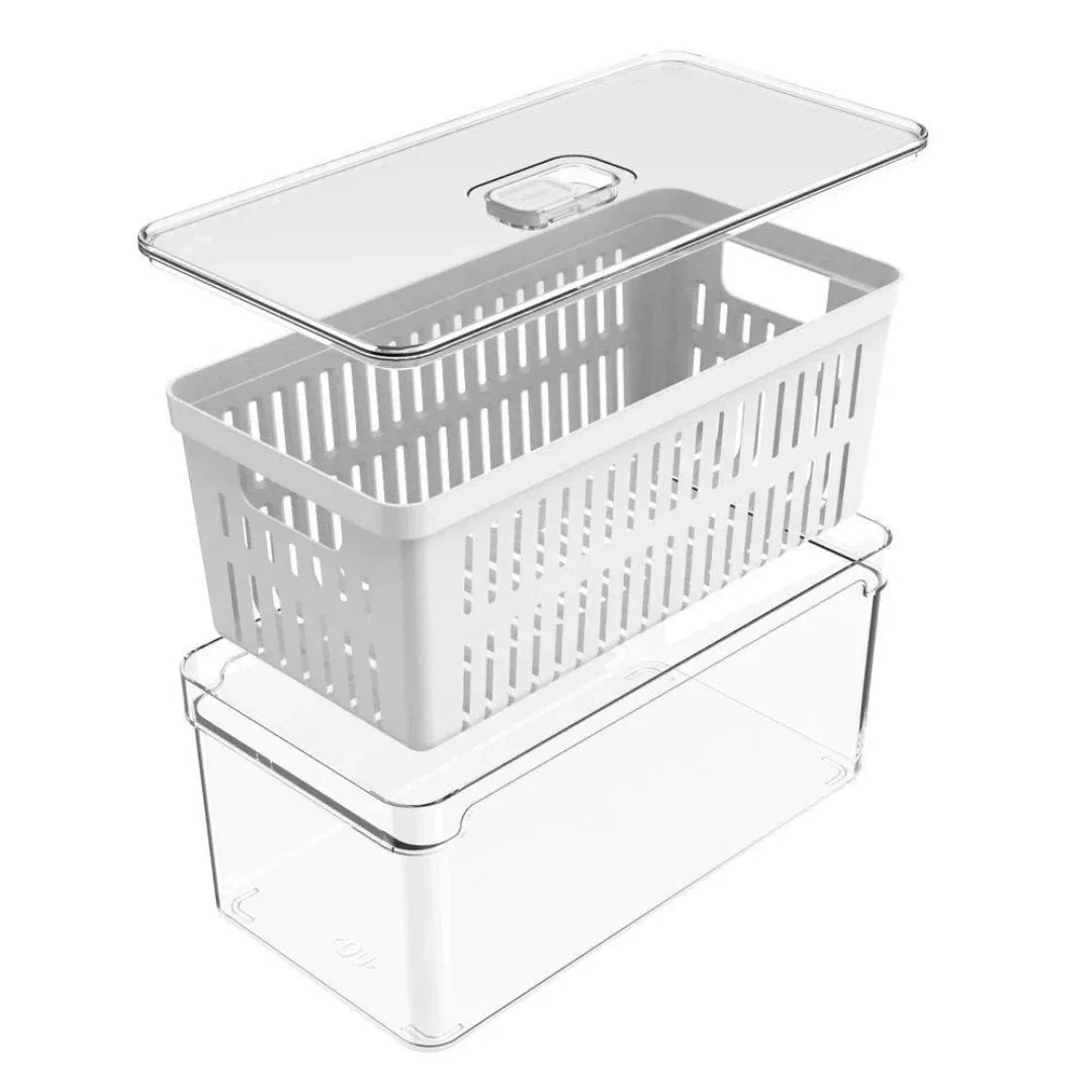 Kit 2 Organizadores Clear Fresh com Cesto 5 Litros