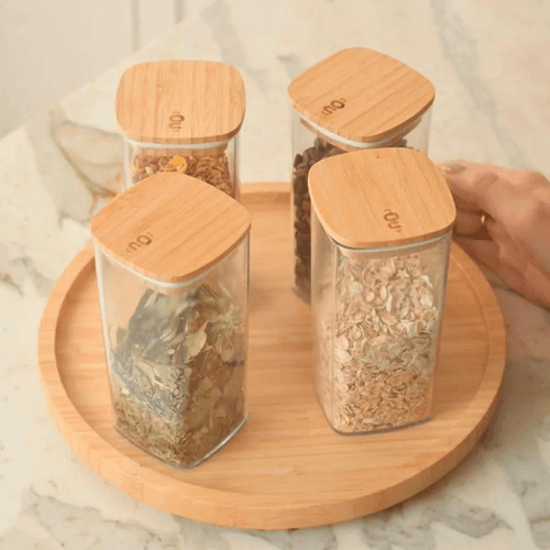 Organizador Giratório Keep de Bambu 25cm