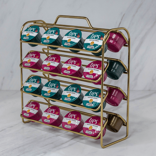 Organizador Porta Cápsulas De Café 3 Corações Dourado