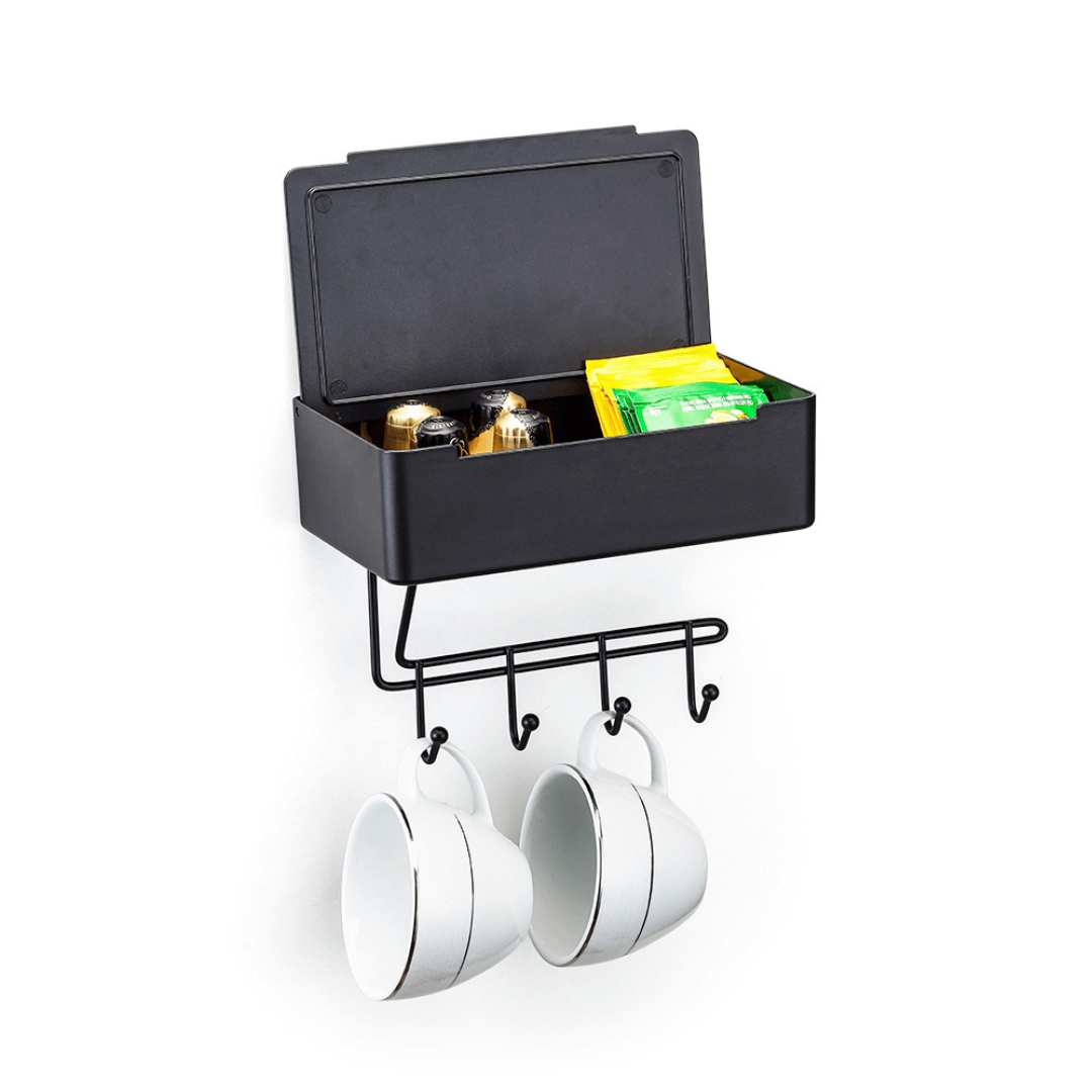 Organizador Porta Chaves Multiuso Fixação 3M Preto