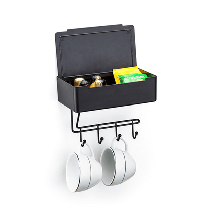 Organizador Porta Chaves Multiuso Fixação 3M Preto