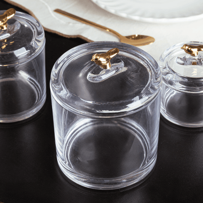 Pote com Tampa de Cristal Ecológico Golden Bird 14,5cm