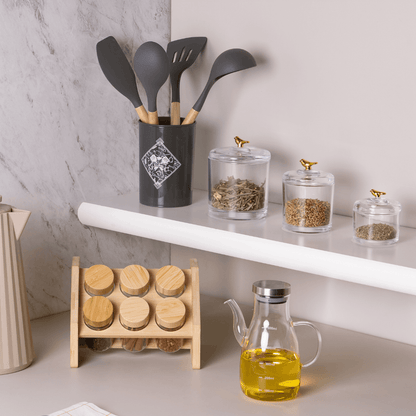 Pote com Tampa de Cristal Ecológico Golden Bird