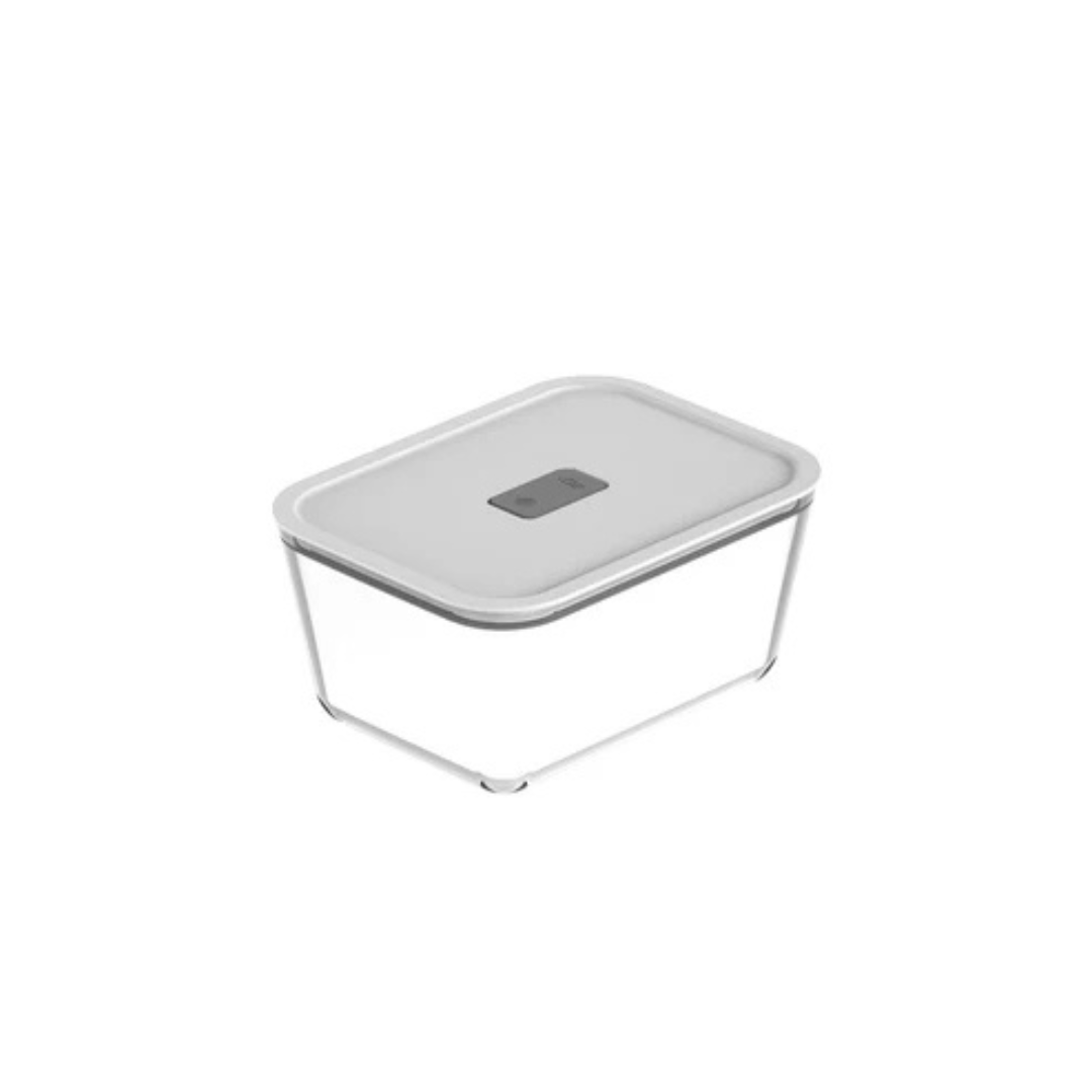 Pote de Vidro Hermético Tampa Branca Fresh Lock 2,4L