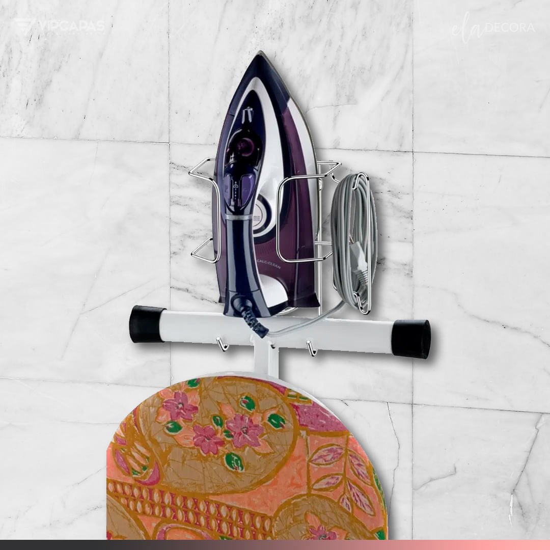 Suporte para Ferro/Tábua de Passar Roupa Cromado