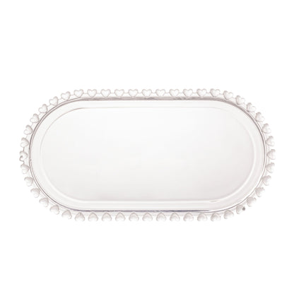 Travessa Oval Cristal de Chumbo Coração 25cm